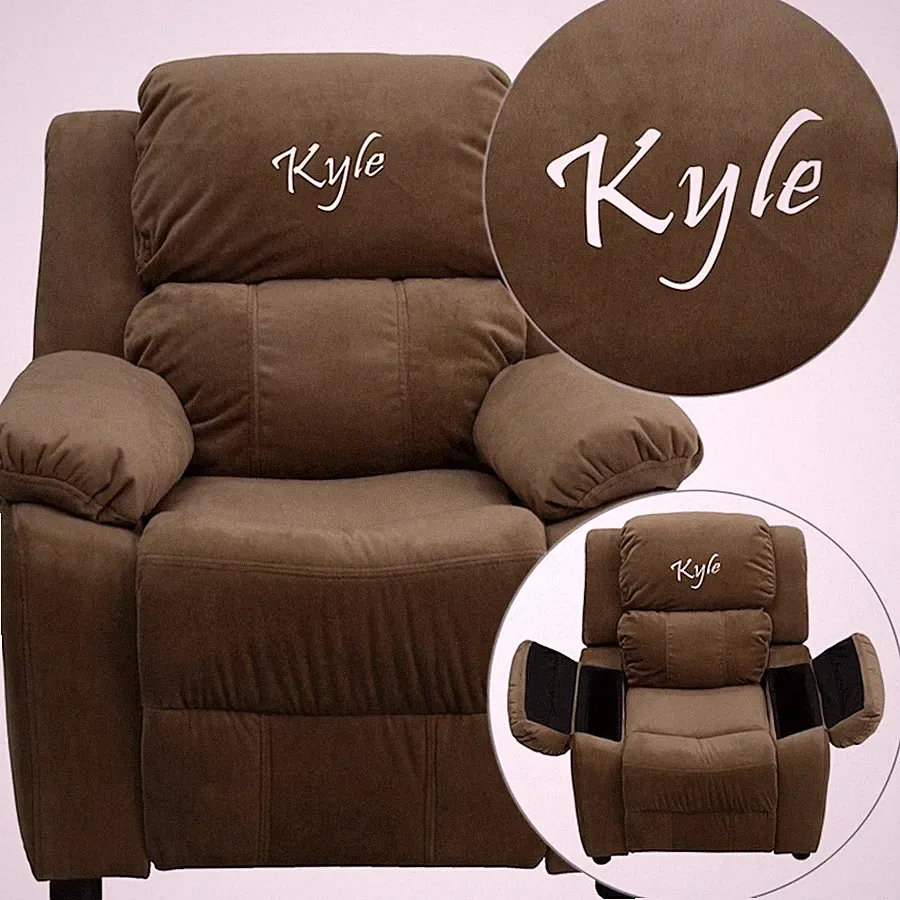 Flash Furniture Brown Kids Recliner, Microfiber - BT-7985-KID-MIC-BRN-TXTEMB-GG