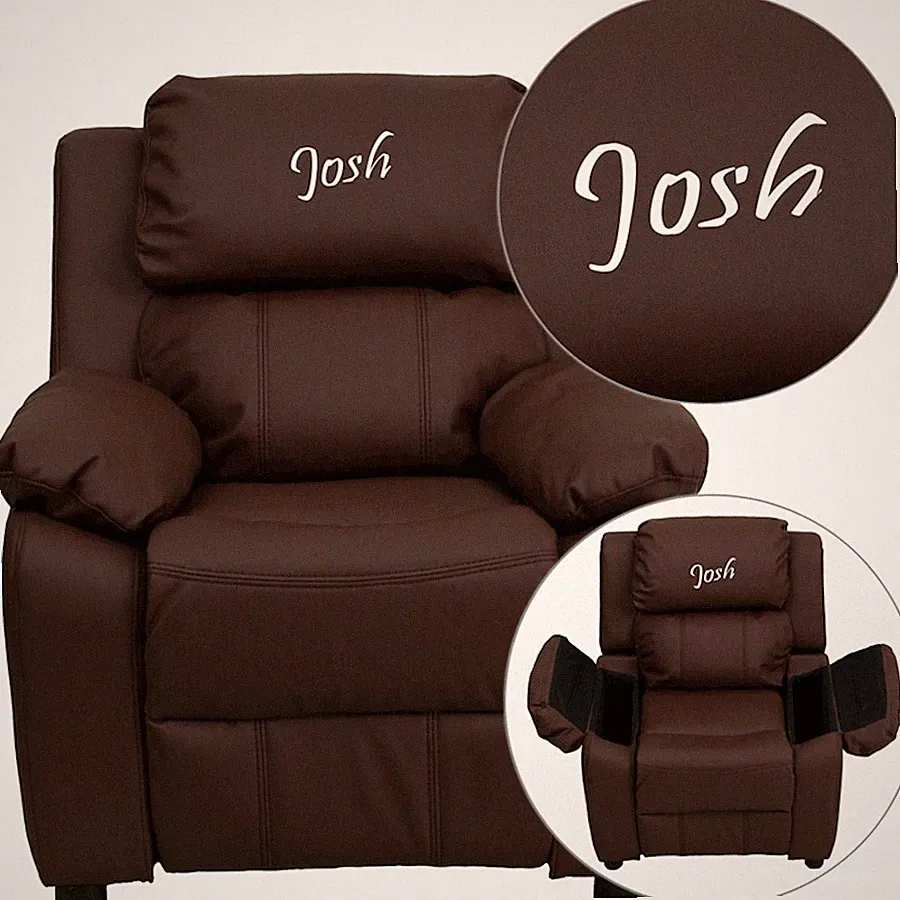 Flash Furniture Brown Leather Kids Recliner- BT-7985-KID-BRN-LEA-EMB-GG